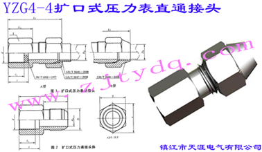 YZG4-4擴(kuò)口式壓力表直通接頭Flared Couplings-Connector for Pressure Gauge