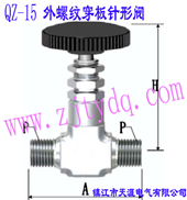 QZ-15 外螺紋穿板針形閥QZ-15 Males Screw Wall-separting Needle Valve