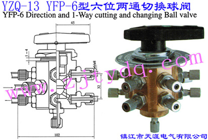 YZQ-13 YFP-6型六位兩通切換球閥YZQ-13 YFP-6 Six-direction and Two-way Cutting and Chaning Ball Valve